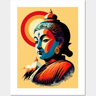 Buddha Lord in the Sun Retro Pop Art Style Posters and Art